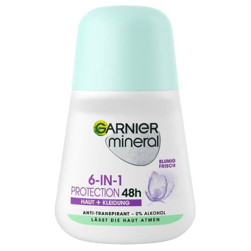 Déodorant Roll-On, 6 en 1,GARNIER MINERAL ,Protection 48h, 50ml